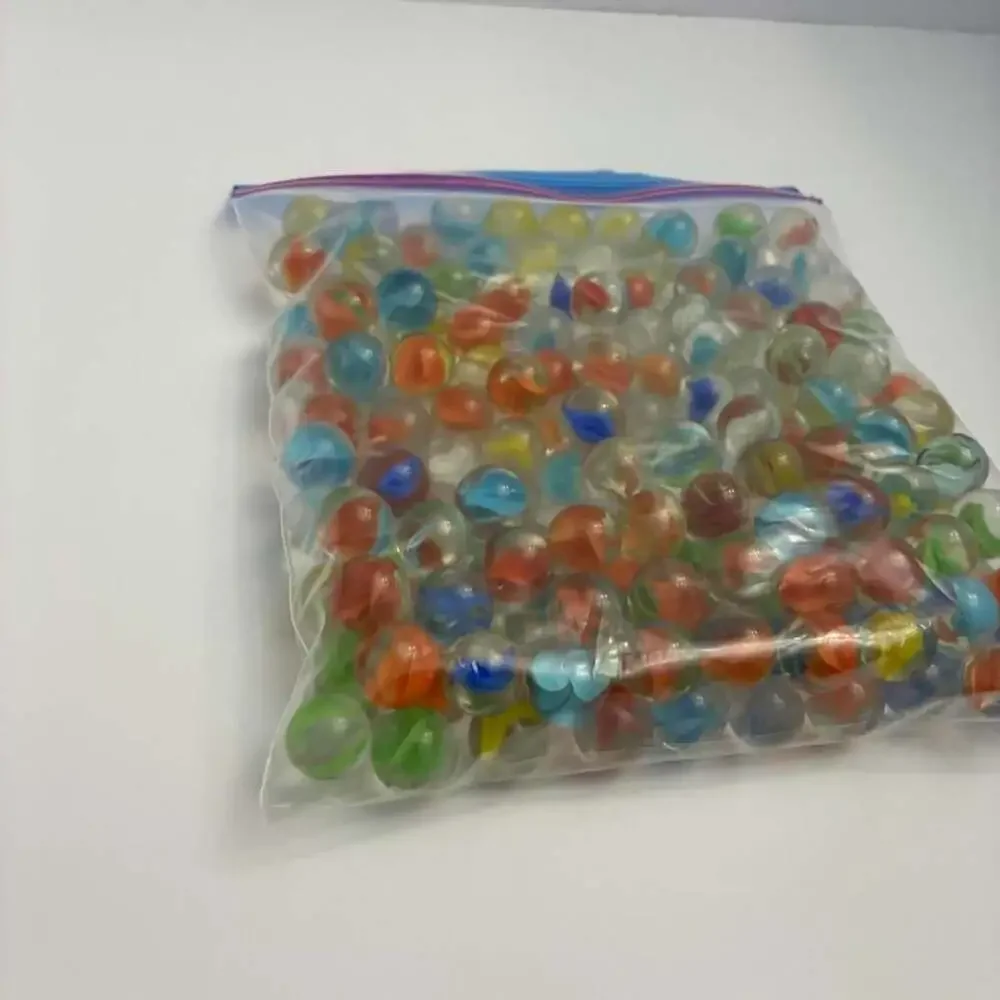 Vintage Assorted Clear Glass Cat's Eye Marbles Bulk Lot